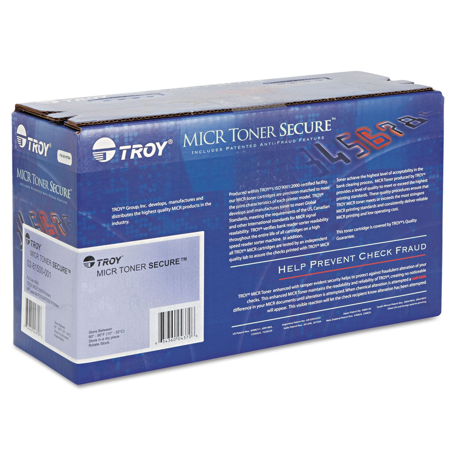 Troy 0281551001 80X High-Yield MICR Toner Secure, Alternative for HP CF280X, Black