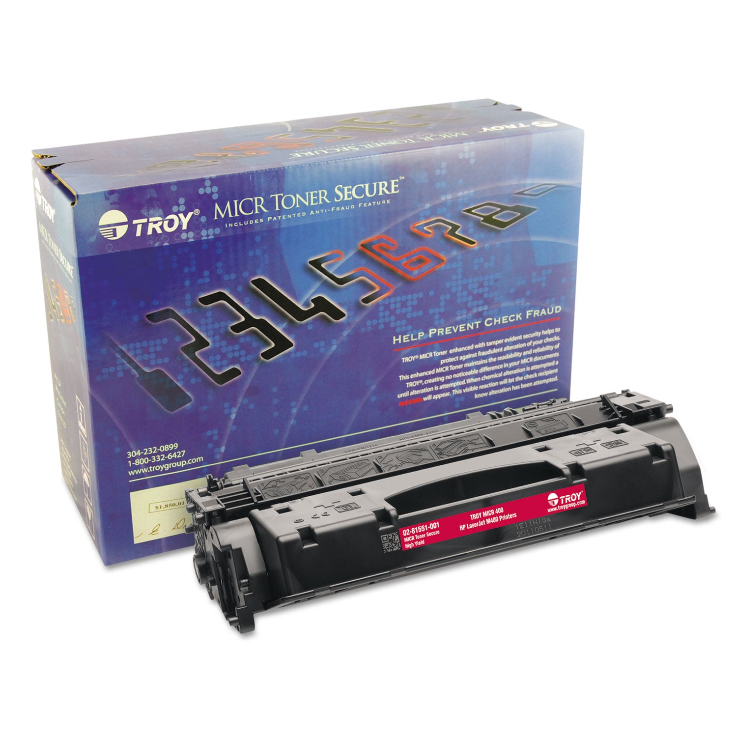 Troy 0281551001 80X High-Yield MICR Toner Secure, Alternative for HP CF280X, Black