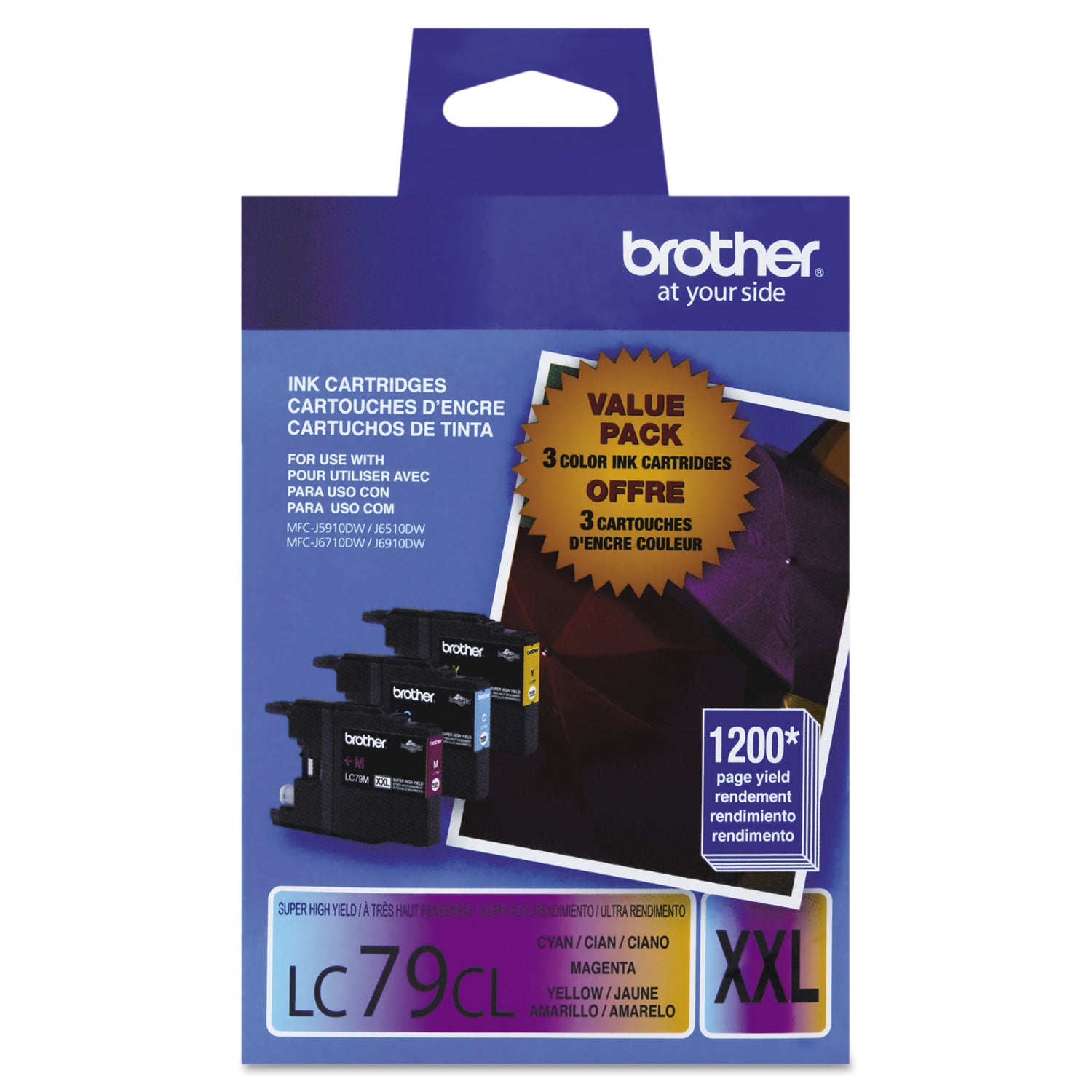 Brother LC793PKS Innobella Super High-Yield Ink, 1,200 Page-Yield, Cyan/Magenta/Yellow