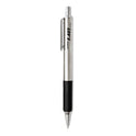 Zebra F-402 Ballpoint Pen, Retractable, Fine 0.7 mm, Black Ink, Stainless Steel/Black Barrel, 2/Pack (29212)