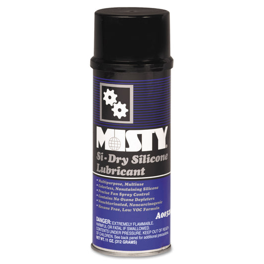 Misty Si-Dry Silicone Spray Lubricant, 11 oz Aerosol Can, 12/Carton (1033585)