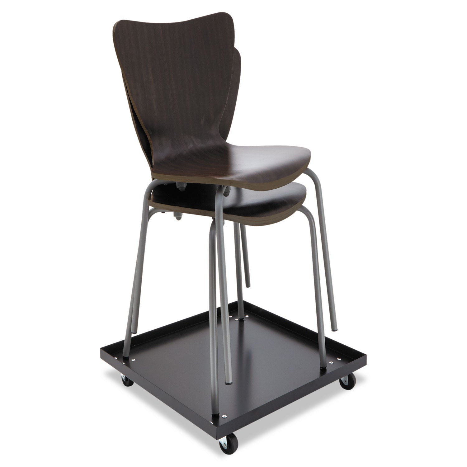 Alera Stacking Chair Dolly, Metal, 320 lb Capacity, 22.44" x 22.44" x 3.93", Black (SCCART)