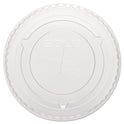 SOLO Straw-Slot Cold Cup Lids, Fits 10 oz Cups, Clear, 100 Pack, 25 Packs/Carton (600TS)