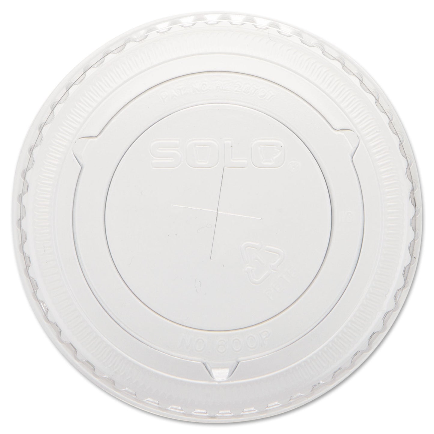 SOLO Straw-Slot Cold Cup Lids, Fits 10 oz Cups, Clear, 100 Pack, 25 Packs/Carton (600TS)