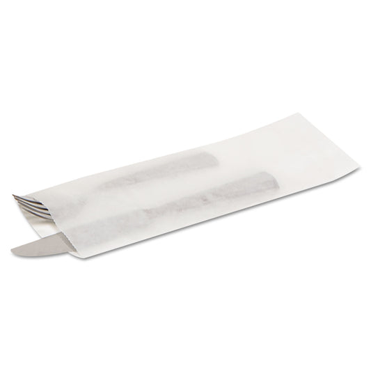 Bagcraft Silverware Bags, 2.25" x 10" x 10", Translucent White, 2,000/Carton (300039)