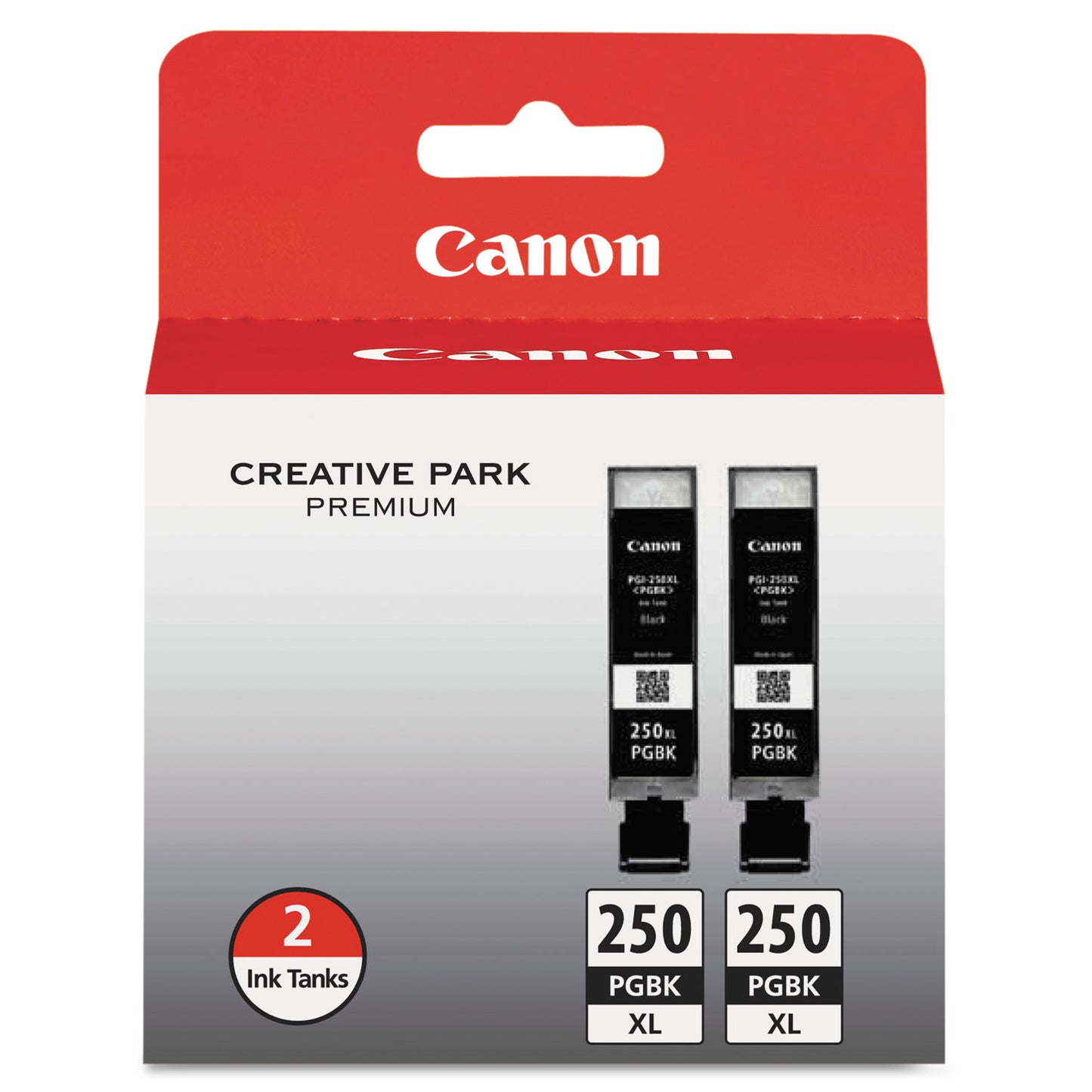 Canon 6432B004 (PGI-250XL) ChromaLife100+ High-Yield Ink, 500 Page-Yield, Black, 2/Pack