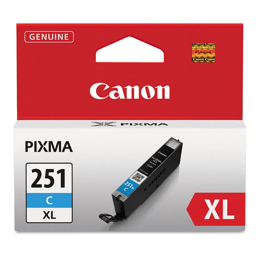 Canon 6449B001 (CLI-251XL) ChromaLife100+ High-Yield Ink, 695 Page-Yield, Cyan