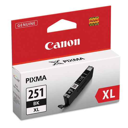 Canon 6448B001 (CLI-251XL) ChromaLife100+ High-Yield Ink, 5,530 Page-Yield, Black