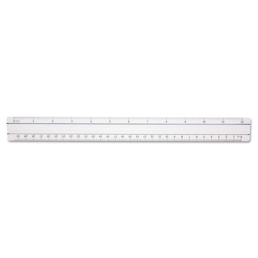 Westcott 12" Magnifying Ruler, Standard/Metric, Plastic, Clear (15571)