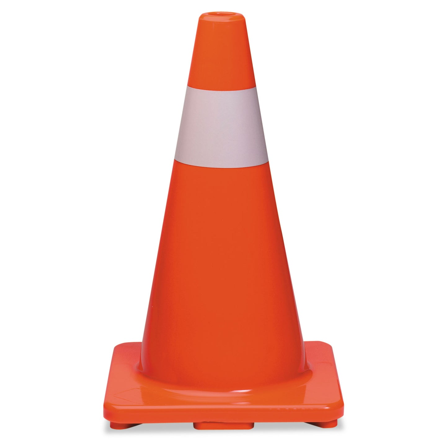 Tatco Traffic Cone, 10 x 10 x 18, Orange/Silver (25500)