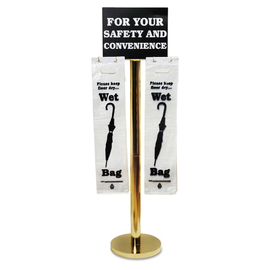 Tatco Wet Umbrella Bag Stand, 16w x 12d x 54.5h, Brass/Black/White (57029)