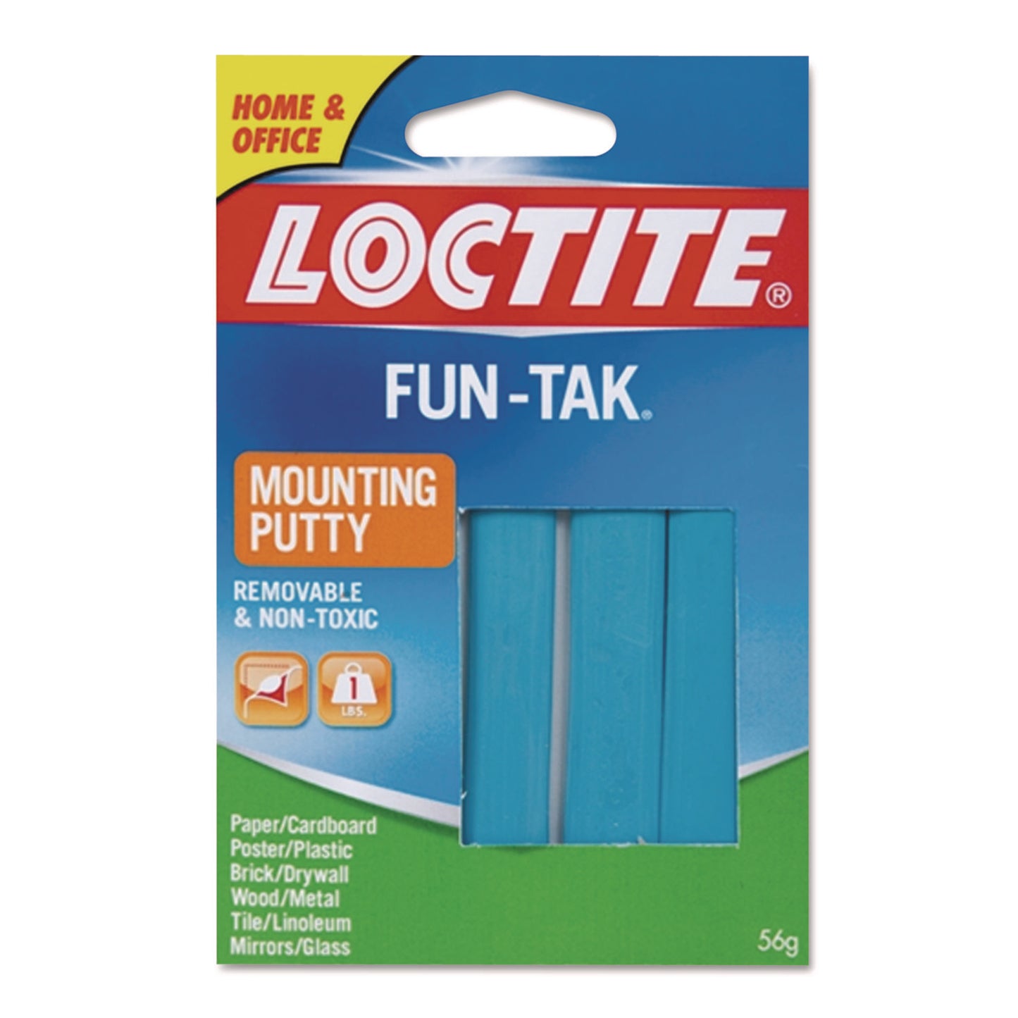 Loctite Fun-Tak Mounting Putty, Repositionable and Reusable, 6 Strips, 2 oz (1270884)