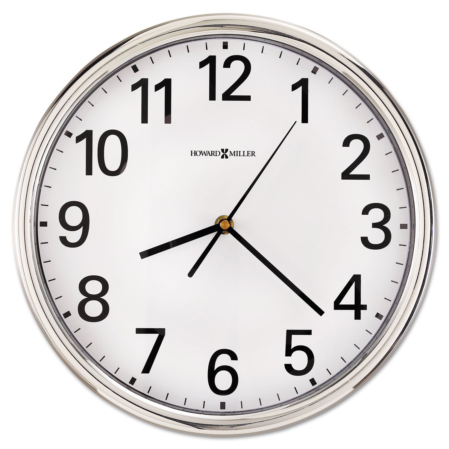 Howard Miller Hamilton Wall Clock, 12" Overall Diameter, Silver Case, 1 AA (sold separately) (625561)