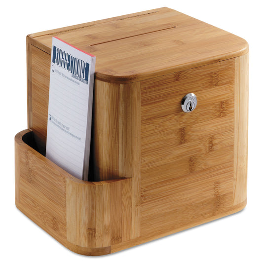 Safco Bamboo Suggestion Boxes, 10 x 8 x 14, Natural (4237NA)