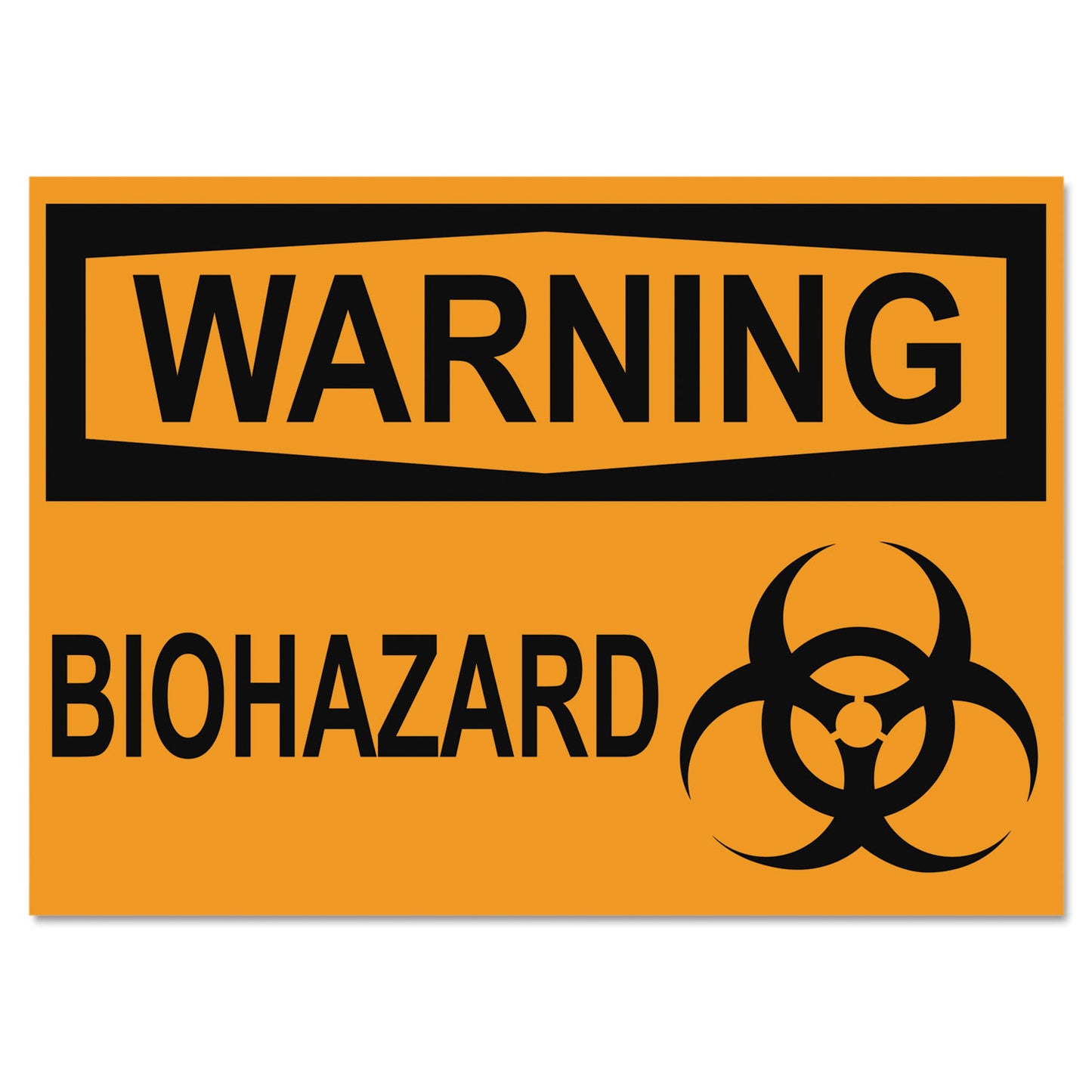 Headline OSHA Safety Signs, WARNING BIOHAZARD, Orange/Black, 10 x 14 (5498)