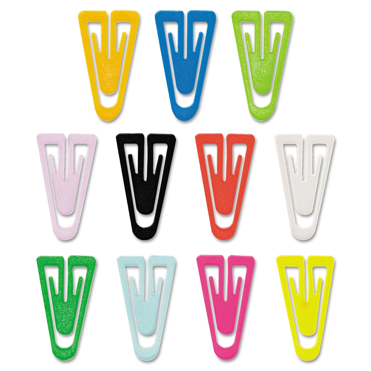 GEM Plastic Paper Clips, Medium, Smooth, Assorted Colors, 500/Box (PC0300)