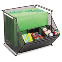 Safco Onyx Stackable Mesh Storage Bin, 4 Compartments, Steel Mesh, 14 x 15.5 x 11.75, Black (2164BL)