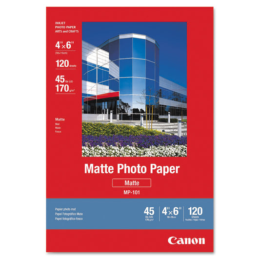 Canon Matte Photo Paper, 4 x 6, Matte White, 120/Pack (7981A014)