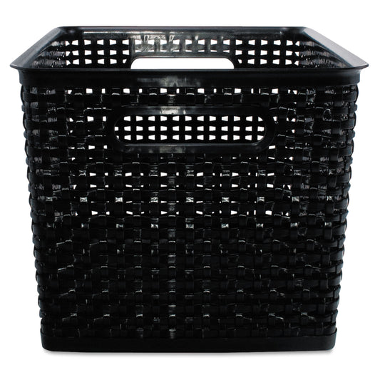 Advantus Weave Bins, 13.88 x 10.5 x 8.75, Black, 2/Pack (40328)