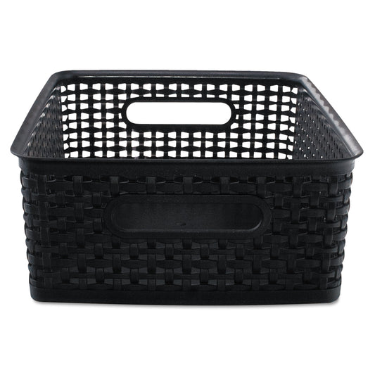 Advantus Weave Bins, 14.25 x 10.25 x 4.75, Black, 2/Pack (40327)