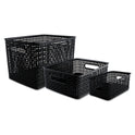 Advantus Weave Bins, 13.63 x 10.75 x 9, Black, 3/Pack (40329)