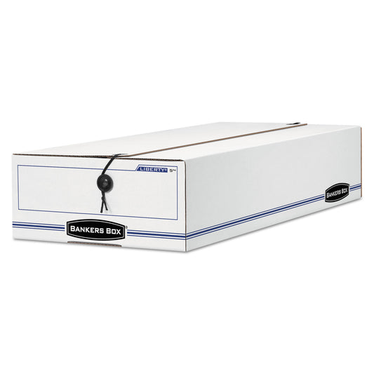 Bankers Box LIBERTY Check and Form Boxes, 6.25" x 24" x 4.5", White/Blue, 12/Carton (00003)