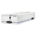 Bankers Box LIBERTY Check and Form Boxes, 9.5" x 23.75" x 4.5", White/Blue, 12/Carton (00007)