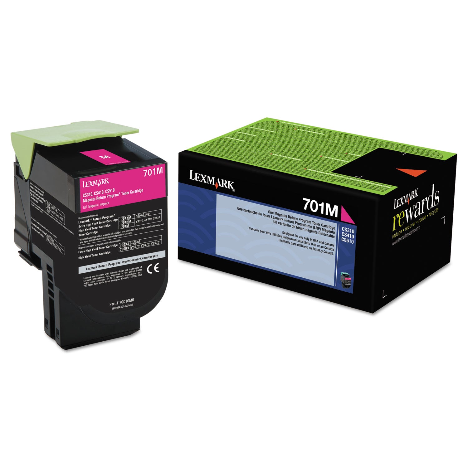 Lexmark 70C10M0 Return Program Toner, 1,000 Page-Yield, Magenta