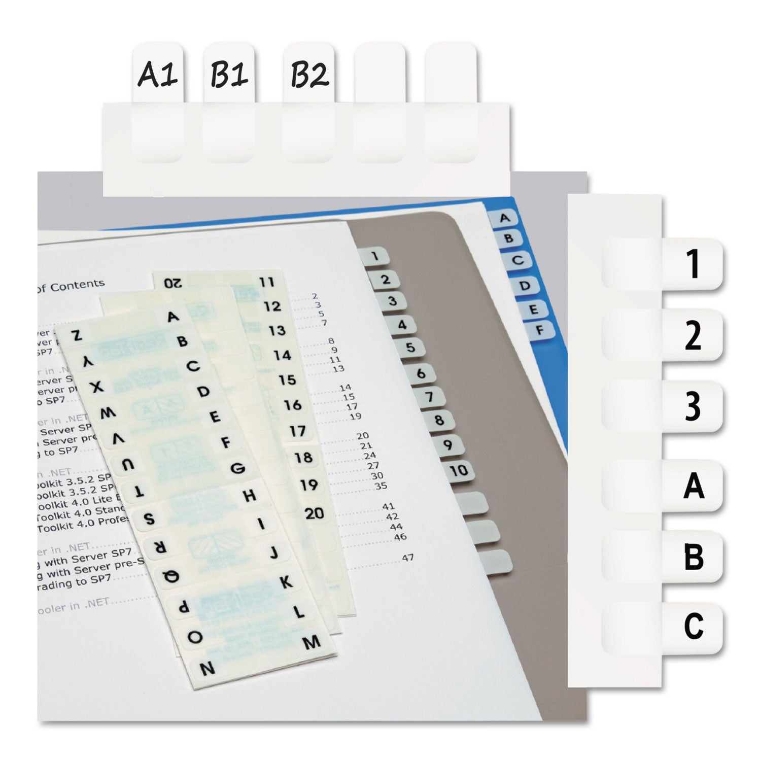 Redi-Tag Legal Index Tabs, Preprinted Alpha: A to Z, 1/12-Cut, White, 0.44" Wide, 104/Pack (31005)