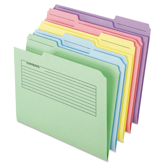 Pendaflex Printed Notes Folder, 1/3-Cut Tabs: Assorted, Letter Size, Assorted Colors, 30/Pack (45269)