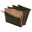 Pendaflex SureHook Reinforced Hanging Divider Folders, 2" Expansion, 2 Dividers, 4 Fasteners, Letter Size, Green Exterior, 10/Box (59254)