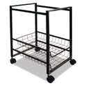 Advantus Mobile File Cart with Sliding Baskets, Metal, 2 Drawers, 1 Bin, 12.88" x 15" x 21.13", Black (34075)