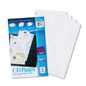 Avery Two-Sided CD Organizer Sheets for Three-Ring Binder, 4 Disc Capacity, Clear, 5/Pack (75263)