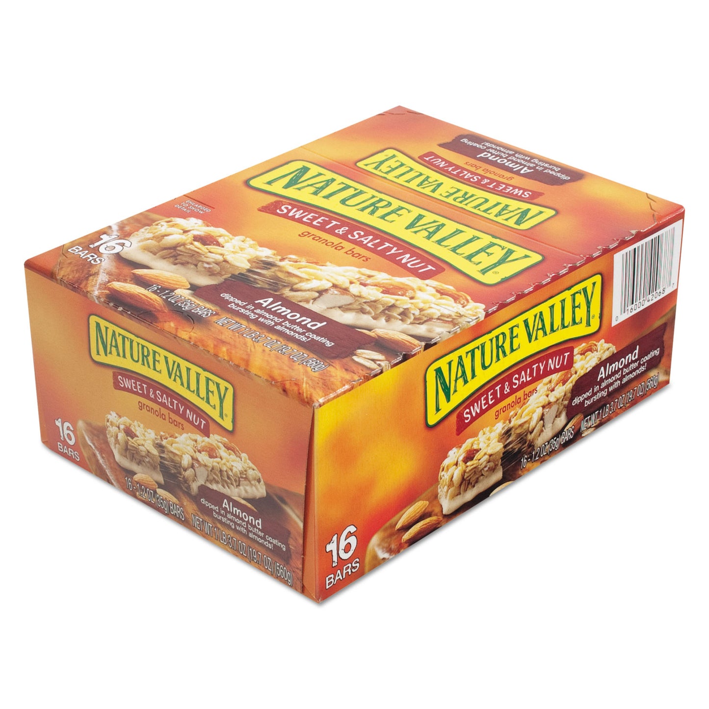 Nature Valley Granola Bars, Sweet and Salty Nut Almond Cereal, 1.2 oz Bar, 16/Box (SN42068)