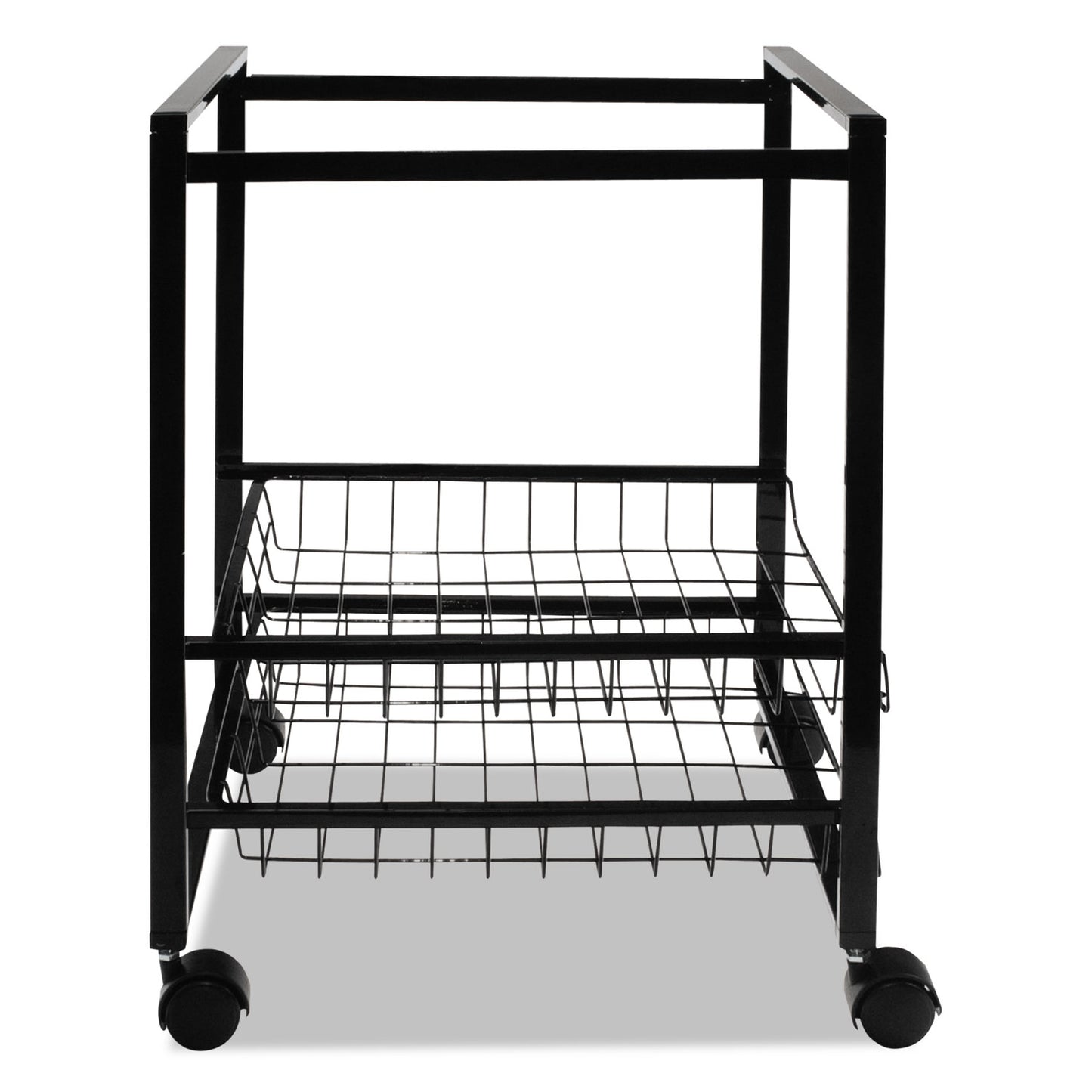 Advantus Mobile File Cart with Sliding Baskets, Metal, 2 Drawers, 1 Bin, 12.88" x 15" x 21.13", Black (34075)