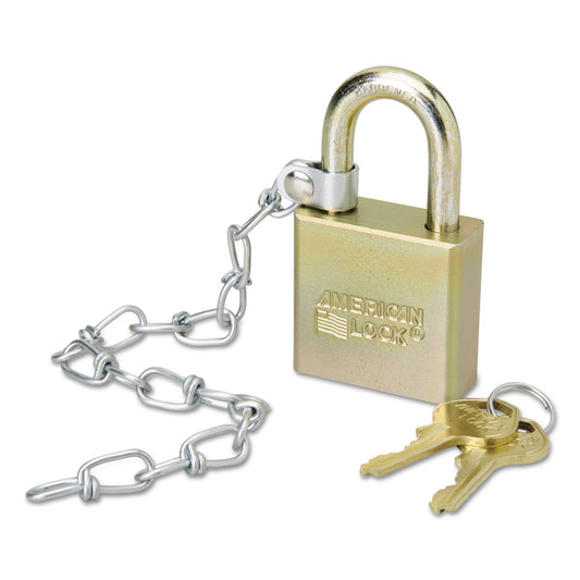 AbilityOne 5340015881010, SKILCRAFT Padlock With Attached Chain, 1.75" Wide, Steel