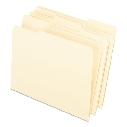 Pendaflex Interior File Folders, 1/3-Cut Tabs: Assorted, Letter Size, Manila, 100/Box (421013)