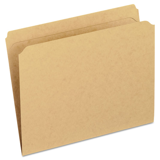Pendaflex Dark Kraft File Folders with Double-Ply Top, Straight Tabs, Letter Size, 0.75" Expansion, Brown, 100/Box (RK152)