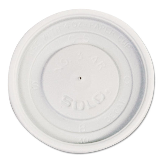 SOLO Polystyrene Vented Hot Cup Lids, Fits 4 oz Cups, White, 100/Pack, 10 Packs/Carton (VL34R0007)