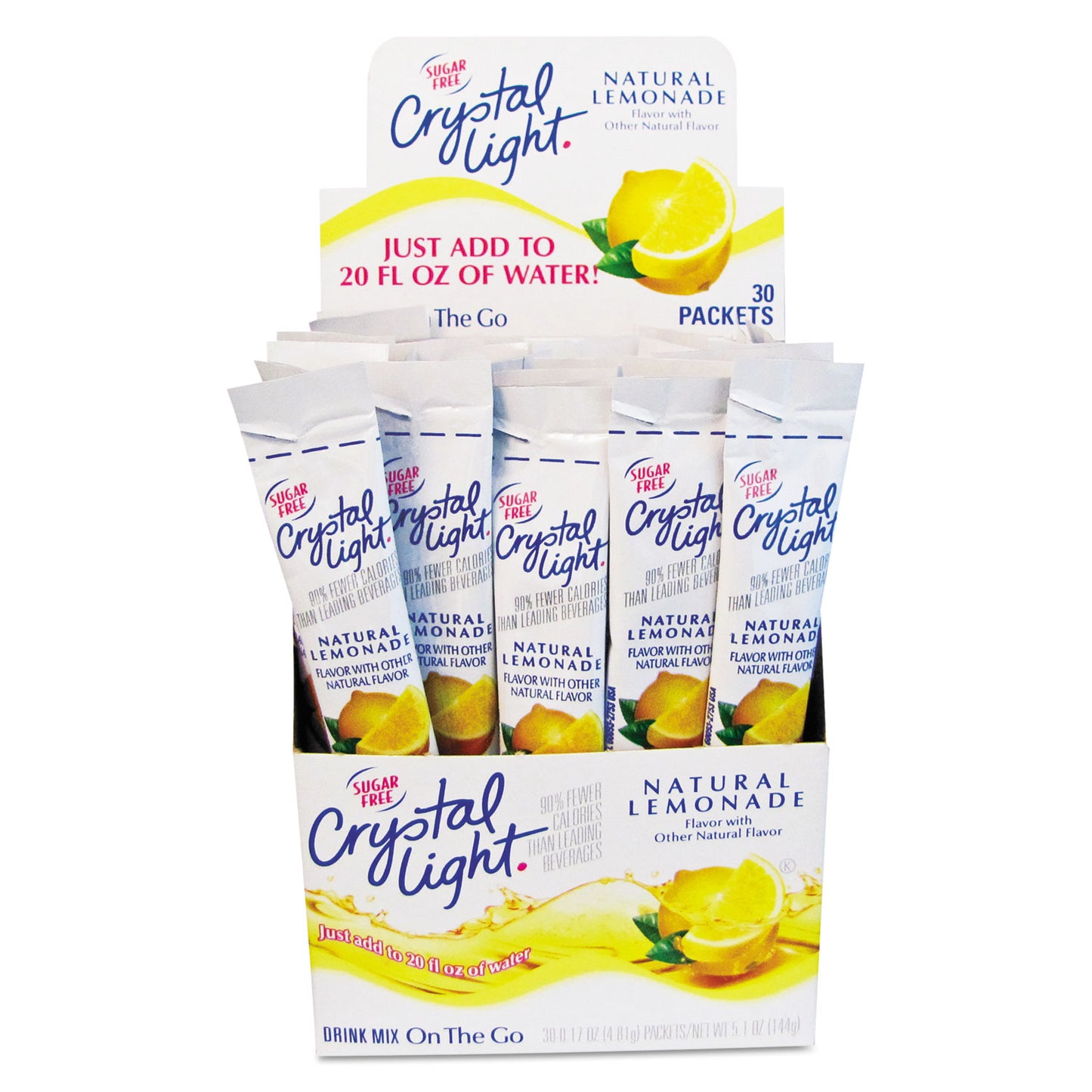 Crystal Light Flavored Drink Mix, Lemonade, 30 .17oz Packets/Box (79600)