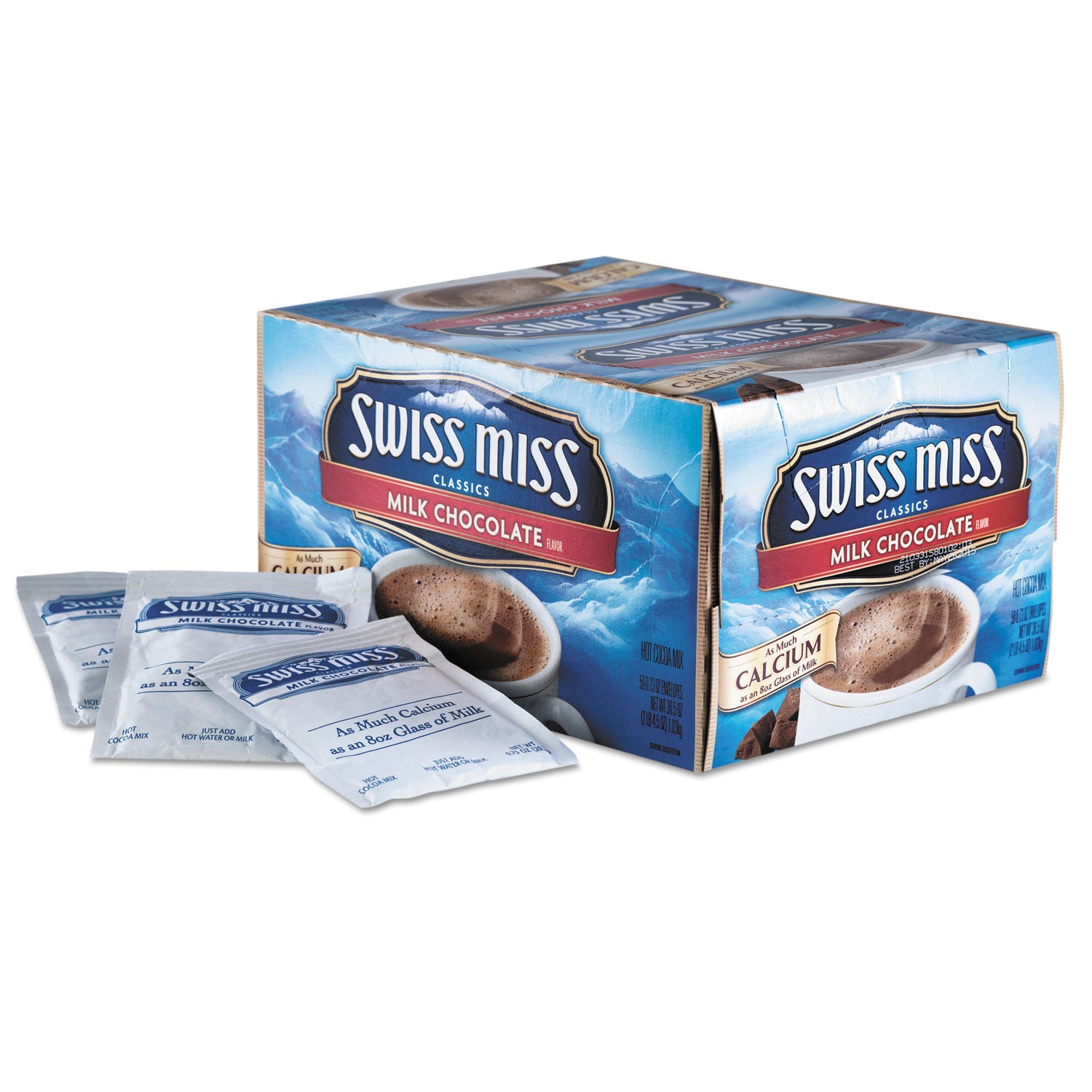 Swiss Miss Hot Cocoa Mix, Regular, 0.73 oz. Packets,  50 Packets/Box (47491)