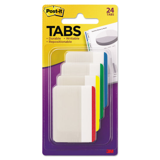 Post-it Lined Tabs, 1/5-Cut, Assorted Colors, 2" Wide, 24/Pack (686F1)