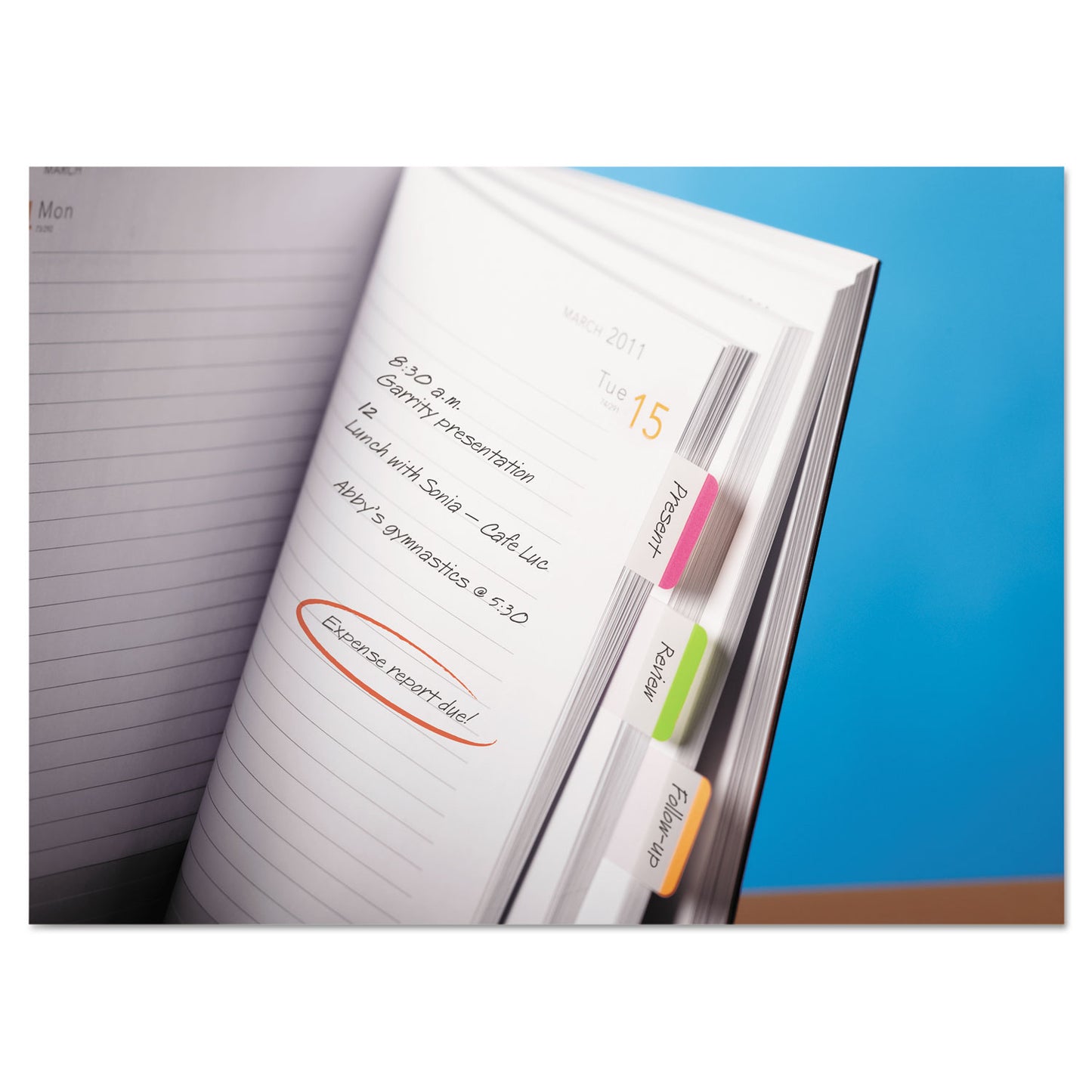 Post-it 1" Lined Tabs, 1/5-Cut, Assorted Bright Colors, 1" Wide, 66/Pack (686LPGO)