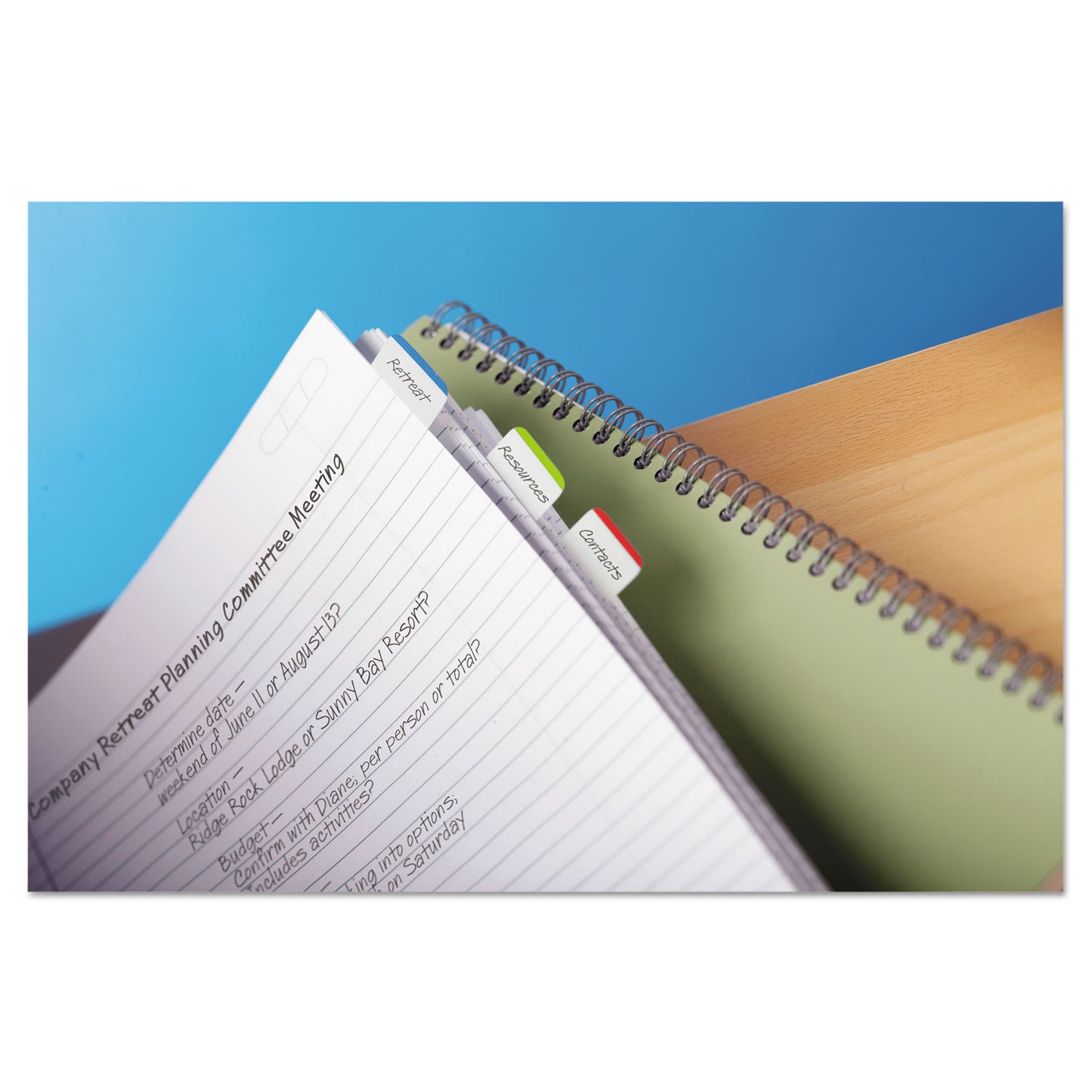 Post-it 1" Lined Tabs, 1/5-Cut, Lined, Assorted Colors, 1" Wide, 66/Pack (686LGBR)