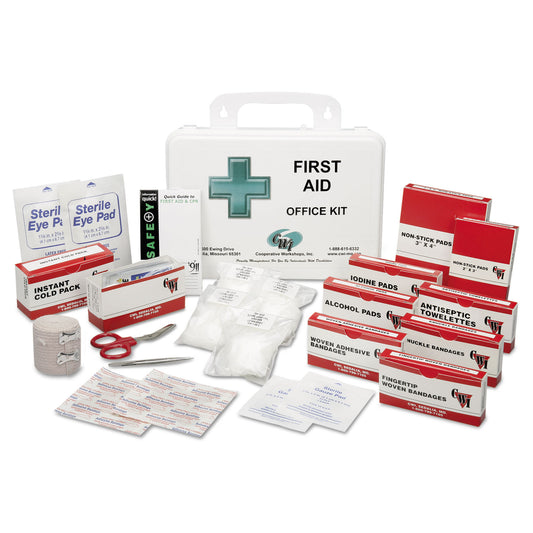 AbilityOne 6545014338399, SKILCRAFT First Aid Kit, Office, 10-15 Person Kit, 125 Pieces, Plastic Case