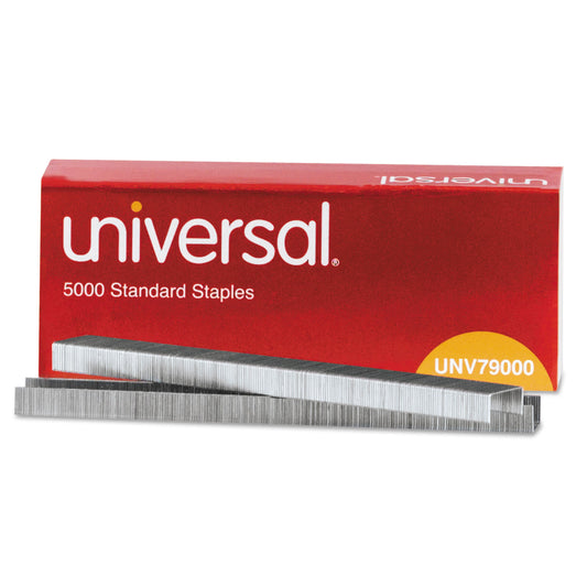 Universal Standard Chisel Point Staples, 0.25" Leg, 0.5" Crown, Steel, 5,000/Box (79000)