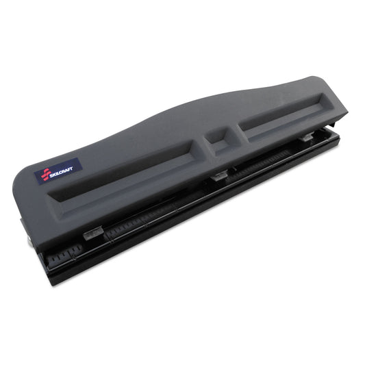 AbilityOne 7520016203827, SKILCRAFT Light-Duty Three-Hole Punch, 9/32" Holes, 10-Sheet, Black