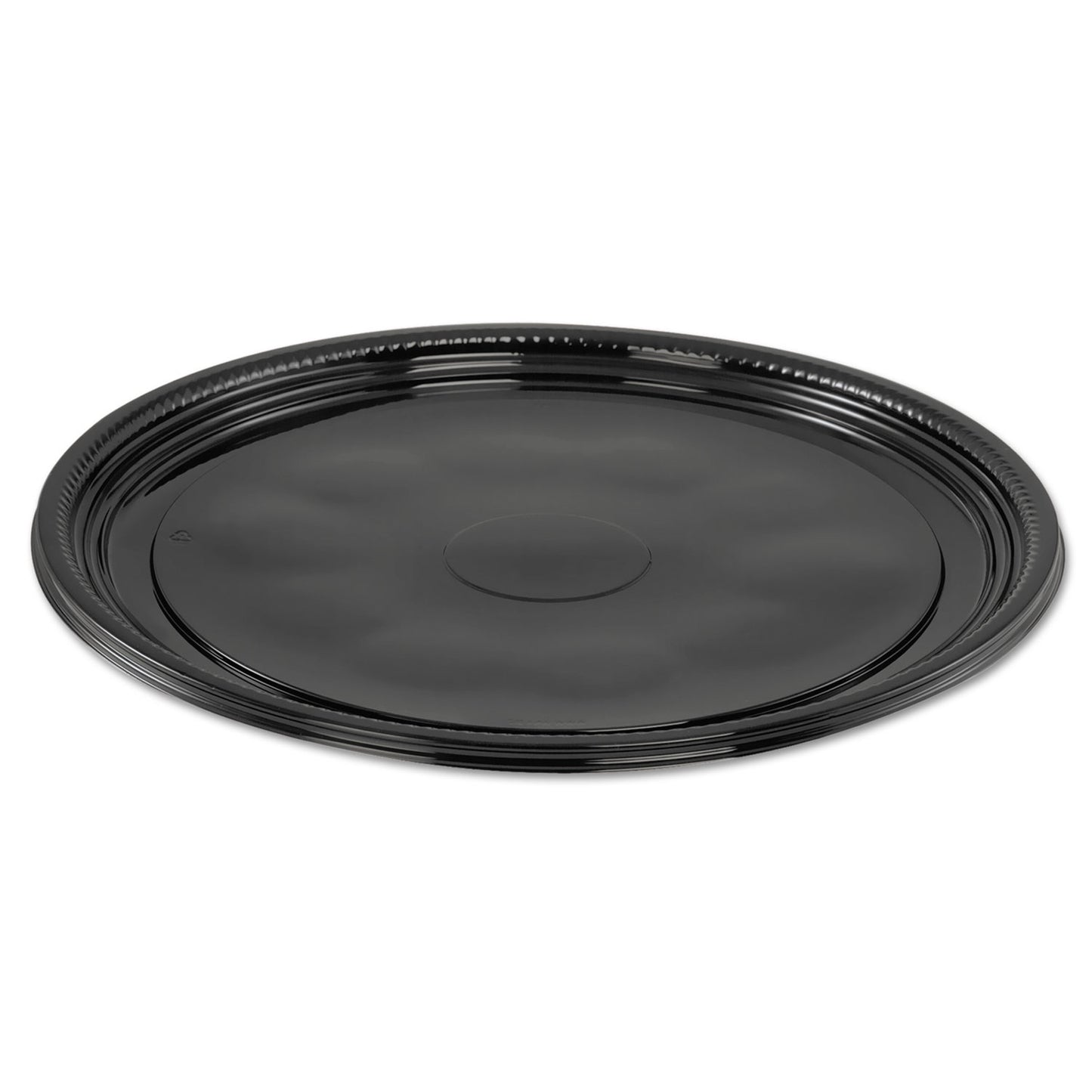 WNA Caterline Casuals Thermoformed Platters, 12" Diameter, Black. Plastic, 25/Carton (A512PBL)