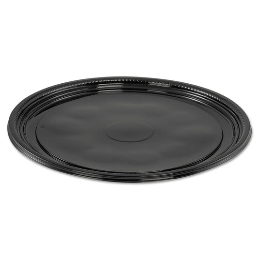 WNA Caterline Casuals Thermoformed Platters, 12" Diameter, Black. Plastic, 25/Carton (A512PBL)