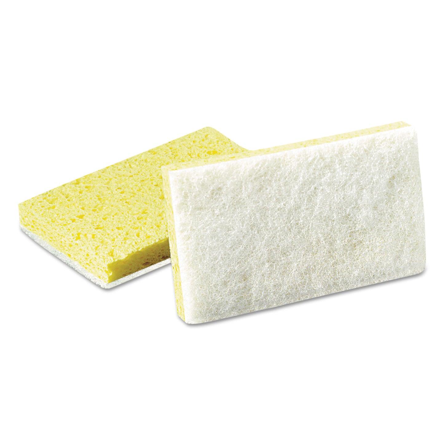 Scotch-Brite Light-Duty Scrubbing Sponge, #63, 3.6 x 6.1, 0.7" Thick, Yellow/White, 20/Carton (08251)